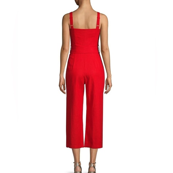 STAUD Bay Cropped Red Jumpsuit - Picture 3 of 15